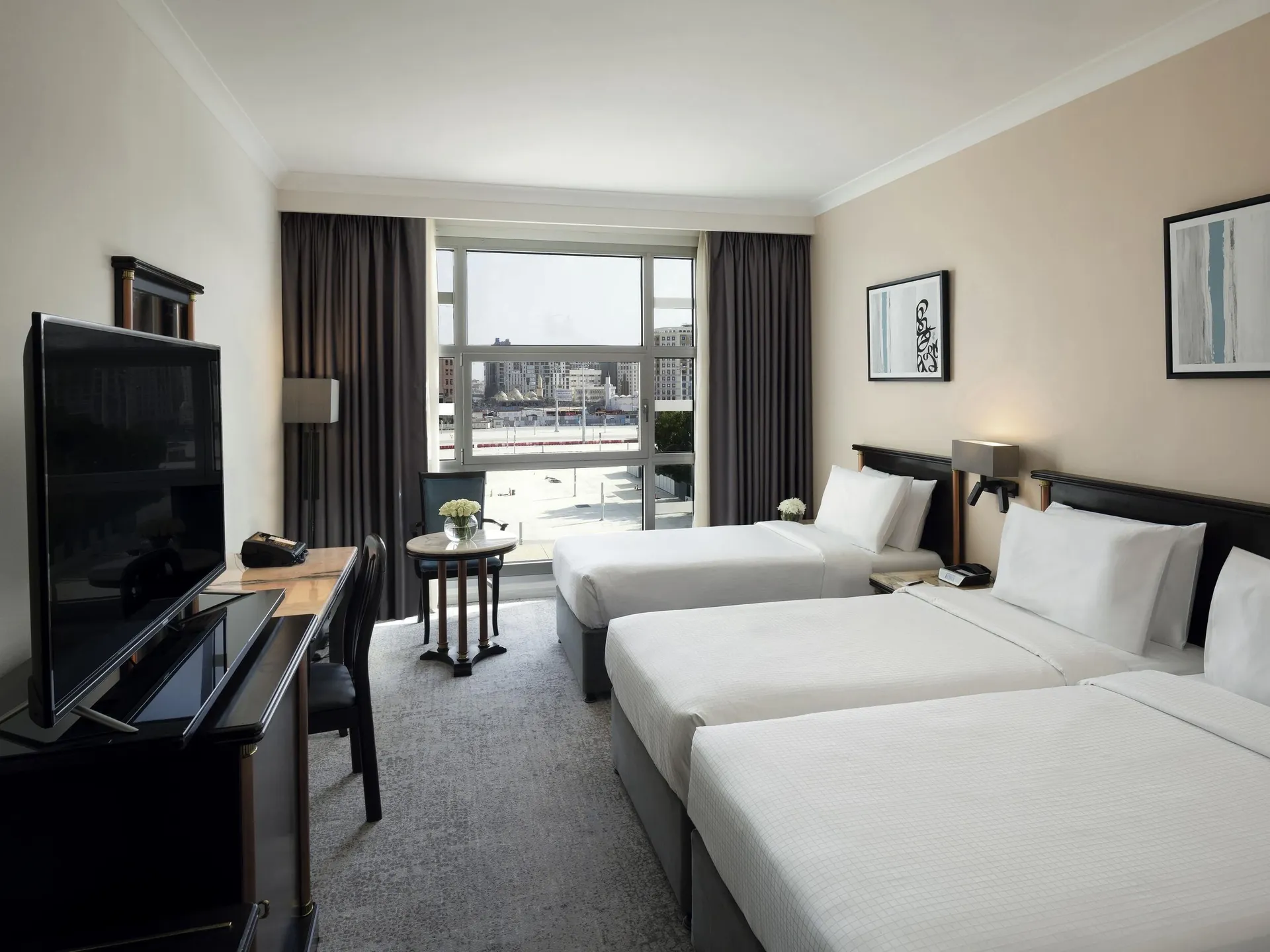 Superior Room 3 Single Beds Partial Nabawi View at Anwar Al Madinah Mövenpick Hotel