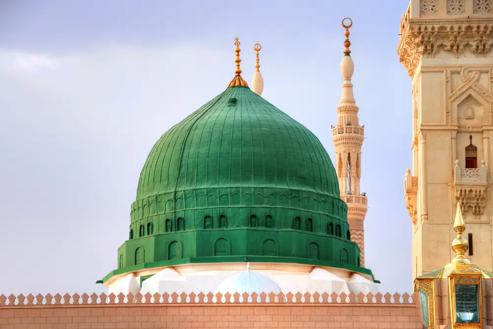 The Green Dome of Masjid an-Nabawi in Madinah