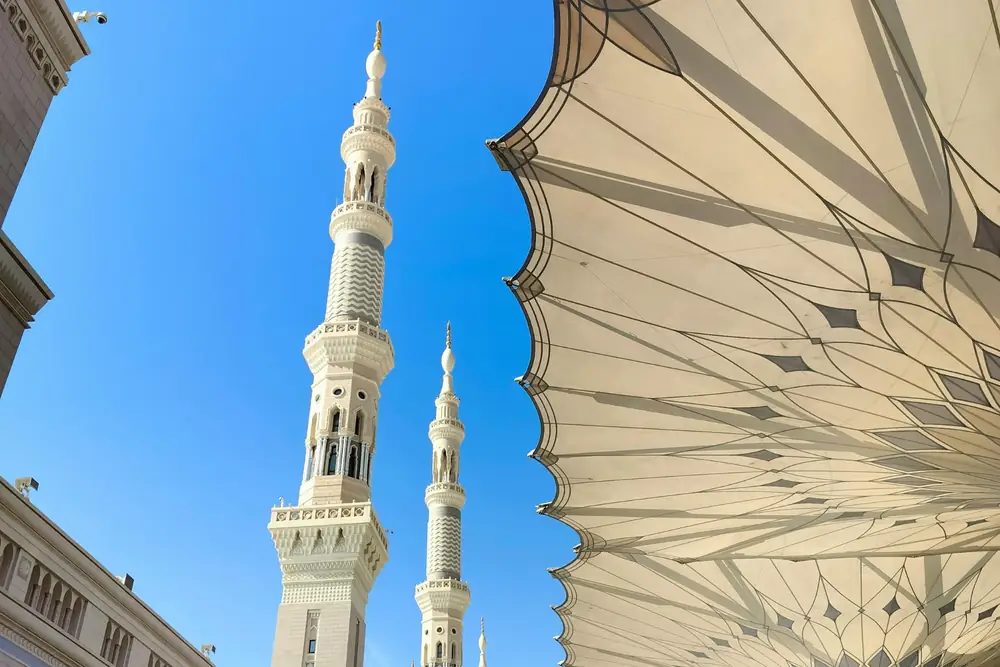 The minarets of Masjid an-Nabawi in Madinah