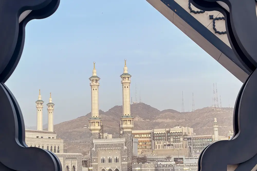 A view of the Haram from a Makkah hotel