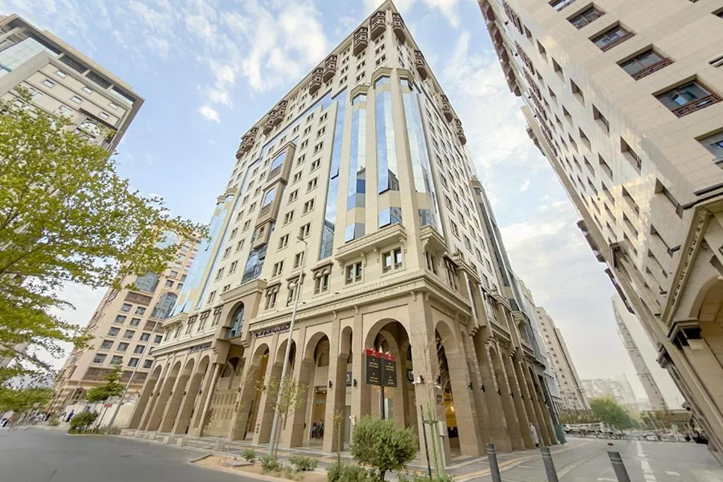 Durrat Al Eiman hotel building in Madinah seen from the street corner