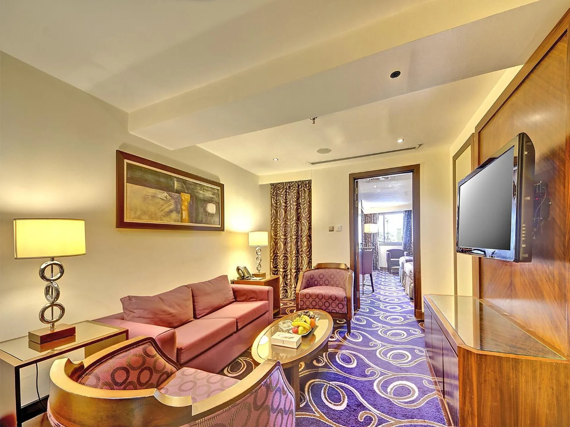 Junior Suite Haram View living room at Elaf Kinda Hotel Makkah