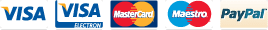 We accept Visa, Visa Electron, Mastercard, Maestro and PayPal